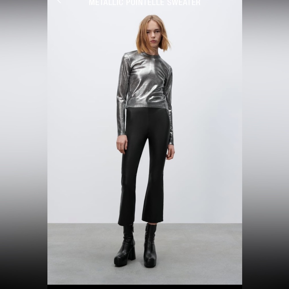SILVER METALLIC ZARA SWEATER